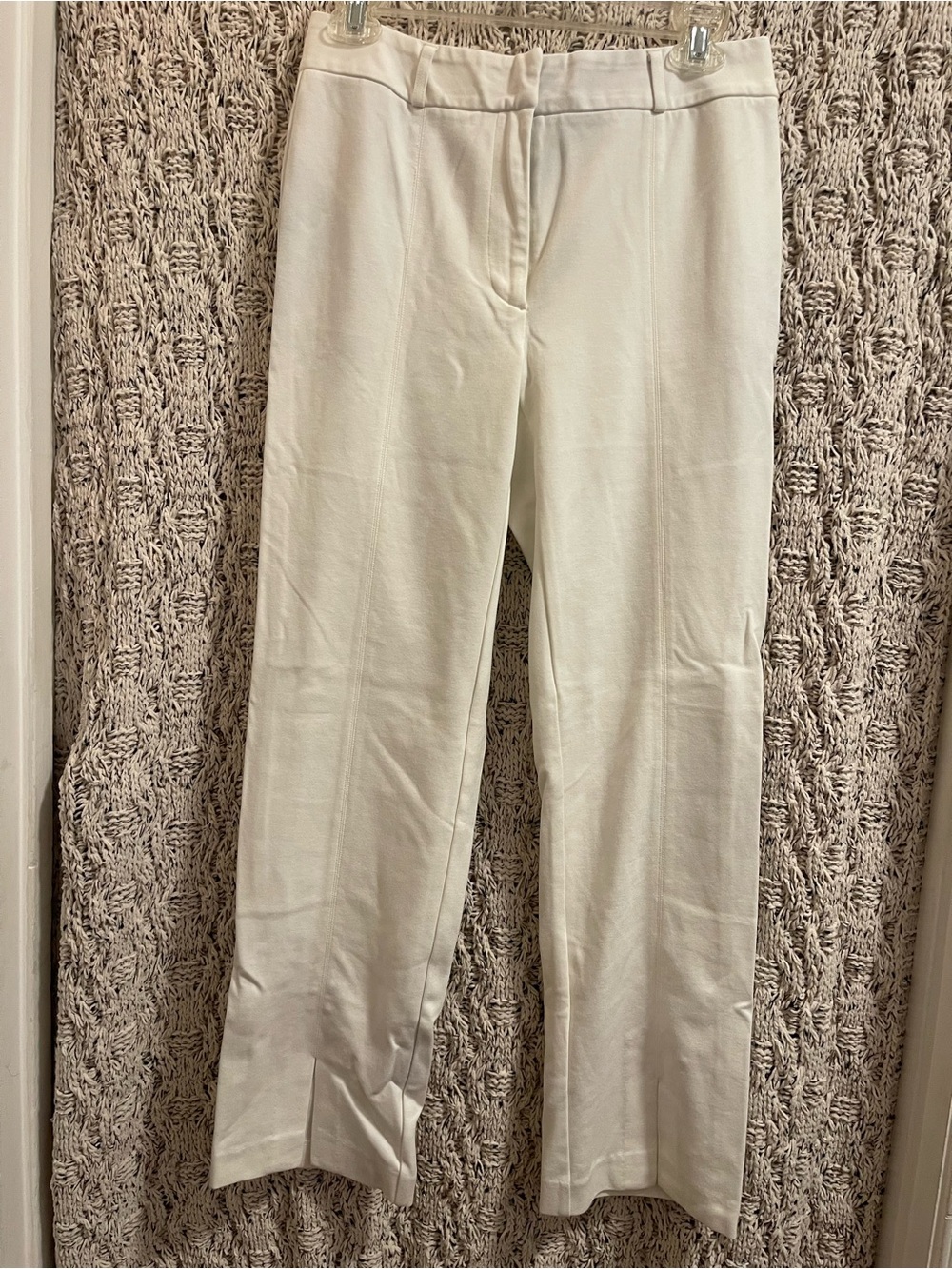 J. McLaughlin Men's Cream Straight Dress Trousers